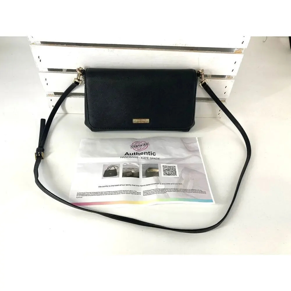 KATE SPADE, SMALL BLACK SAFFIANO LEATHER CROSSBODY BAG (ASIS)